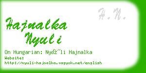 hajnalka nyuli business card